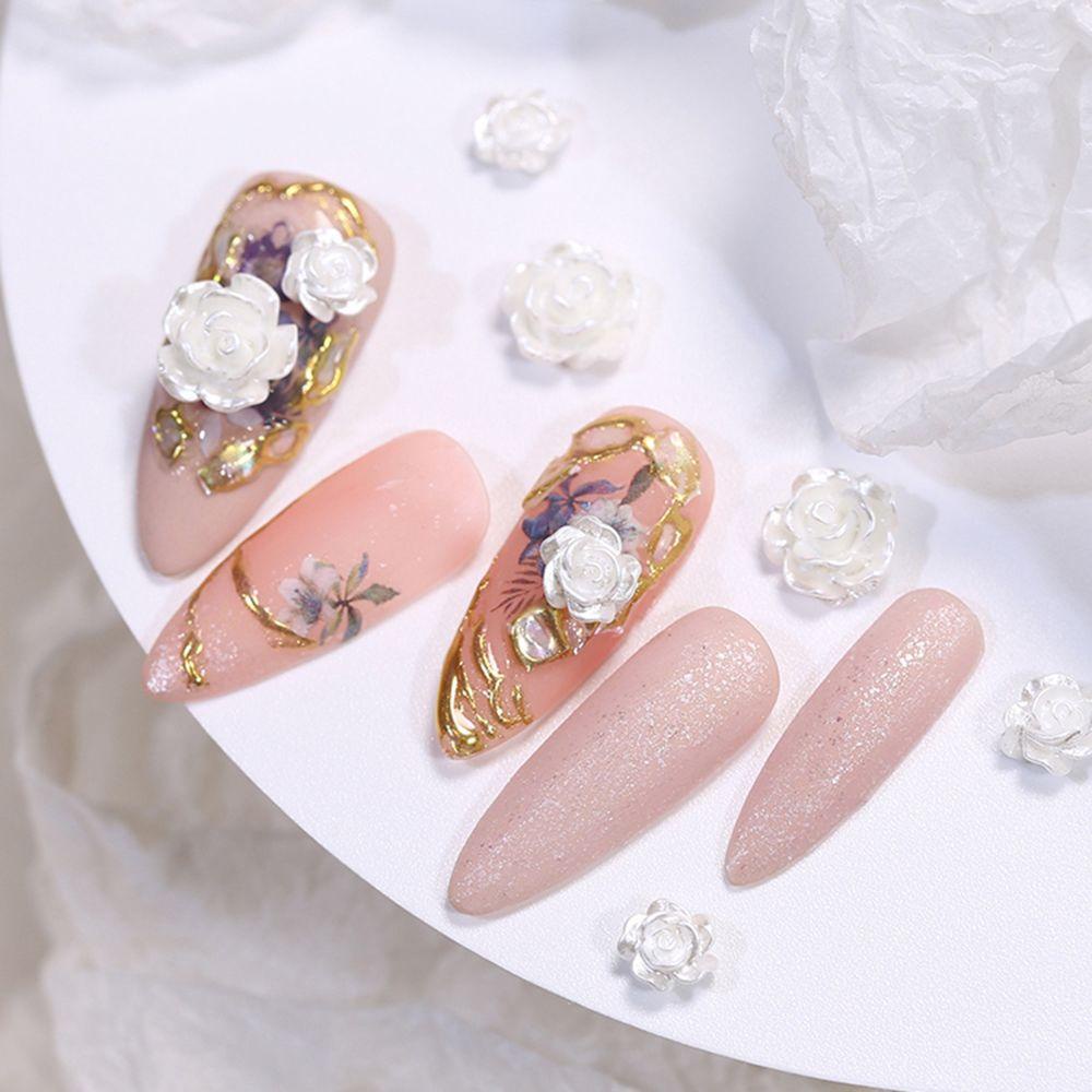 Phụ Kiện Hoa Trà Lấp Lánh Trang Trí Móng Tay DIY
