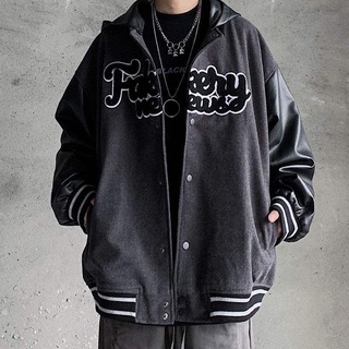Áo khoác bomber varsity jacket form rộng