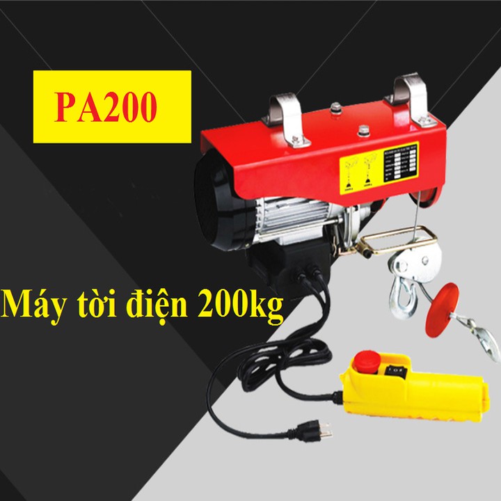 máy tời điện 200kg cáp 25 mét PA200