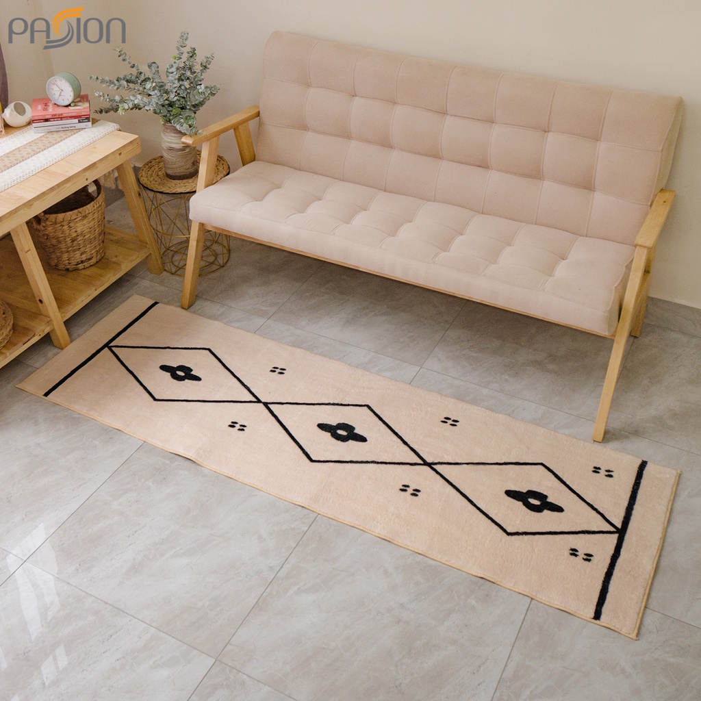 Thảm Lau Chân, Thảm Trải sàn Lông Cừu Mềm Trang Trí Chân Giường Học Tiết Nordic Vintage