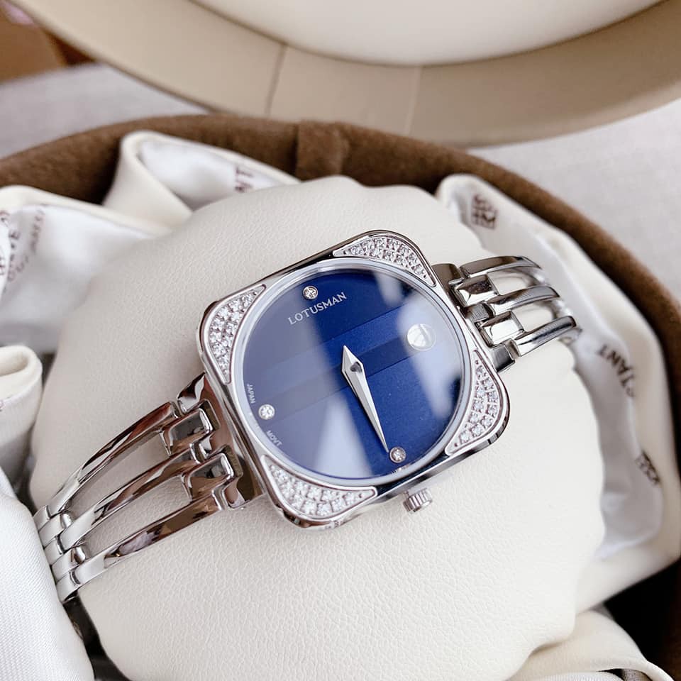 Đồng hồ nữ_Lotusman_đồng hồ nữ chính hãng LT06B.AAW stainless steel sapphire crystal case 30x30mm. 3atm.