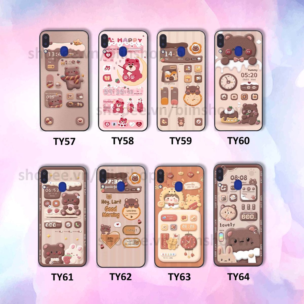 Ốp Samsung M20 / M30 in 3D icon gấu nổi siêu xinh, siêu đáng yêu, cá tính phong cách