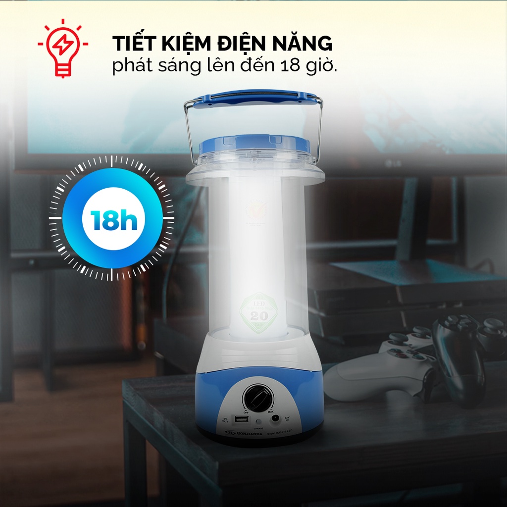 Đèn sạc tích điện đa năng Honjianda HJD-413 72 bóng LED siêu sáng