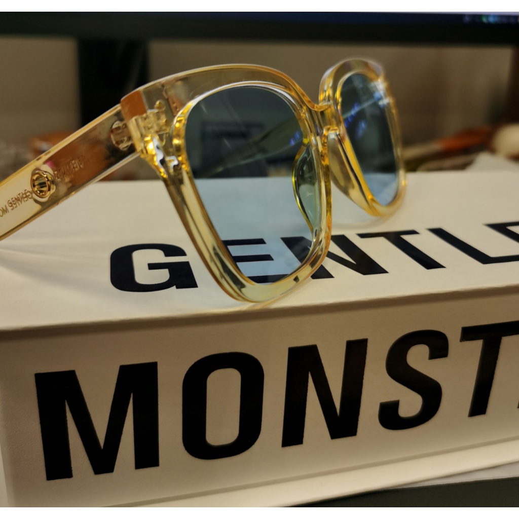 Gm &amp; JENNIE JENTLE HOME Series - KUKU YC1 Kính Râm Acetate Vàng Hình Vuông Màu Vàng