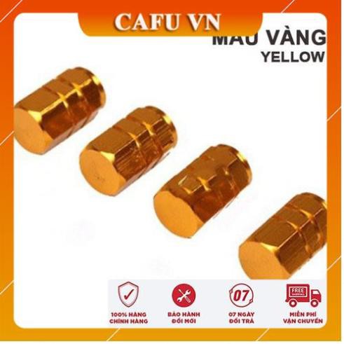 Bộ 04 ốc - nắp chụp trang trí đầu van nắp vòi bơm hơi bánh xe, lốp xe ô tô, xe máy, xe hơi, xe máy