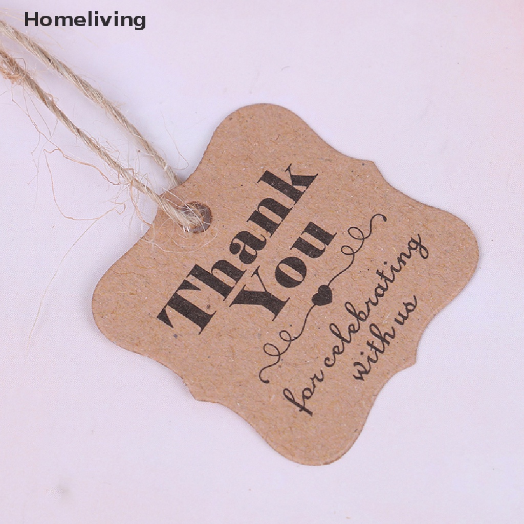 Set 100 Tấm Thẻ Giấy In Chữ Thank You for Celebrating with Us Dùng Để Tặng Em Bé
