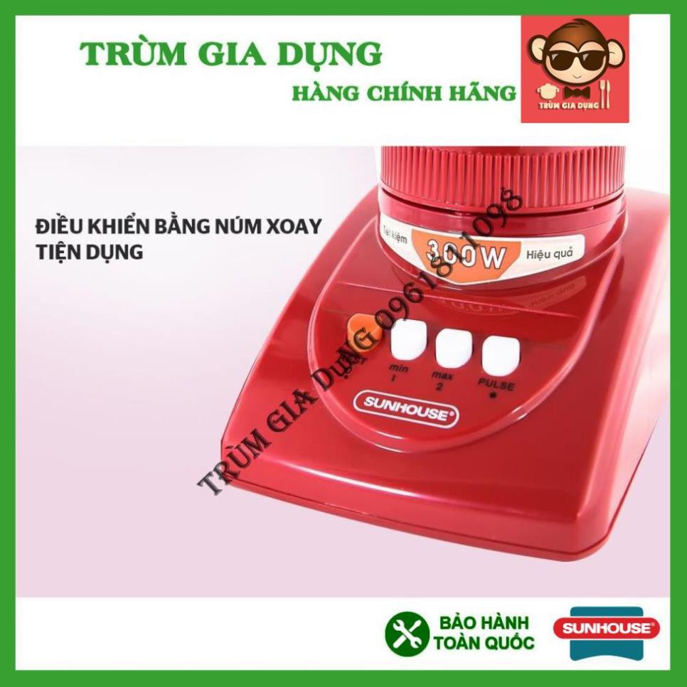 Máy xay sinh tố thủy tinh, máy xay sinh tố Sunhouse SHD5115, bảo hành toàn quốc, lưỡi dao sắc bén.