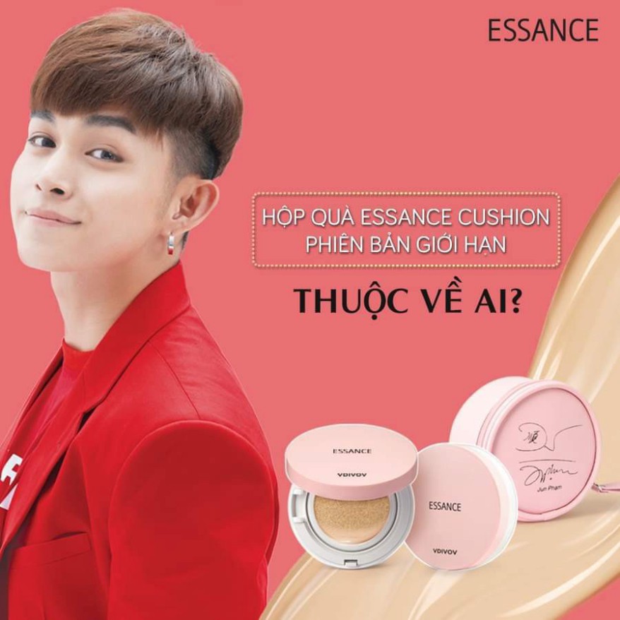 [giahai] Bộ Phấn nước chống nắng kiềm dầu Essance Veil Fit Cushion SPF50+ PA+++ 15g