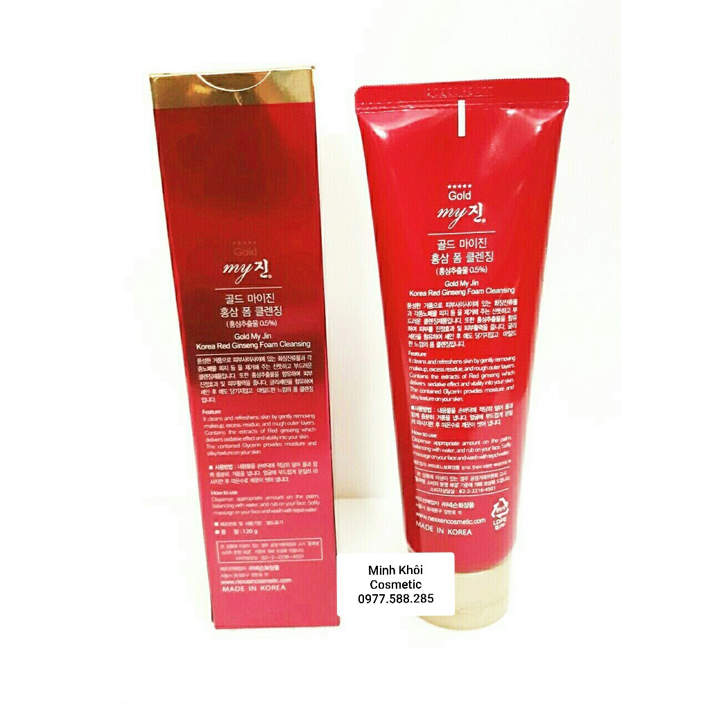 Sữa rửa mặt sâm đỏ My Gold Korea Red Ginseng Foam Cleanser 130ml