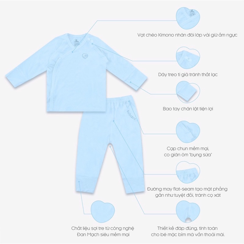 Bubaby mới! Bộ dài tay cài chéo quần dài cho các bé sơ sinh!