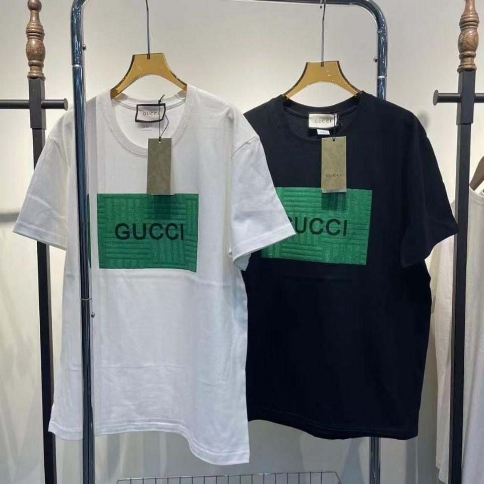 Áo Thun cotton Ngắn Tay In logo Gucci Thời Trang Cho Nam Nữ