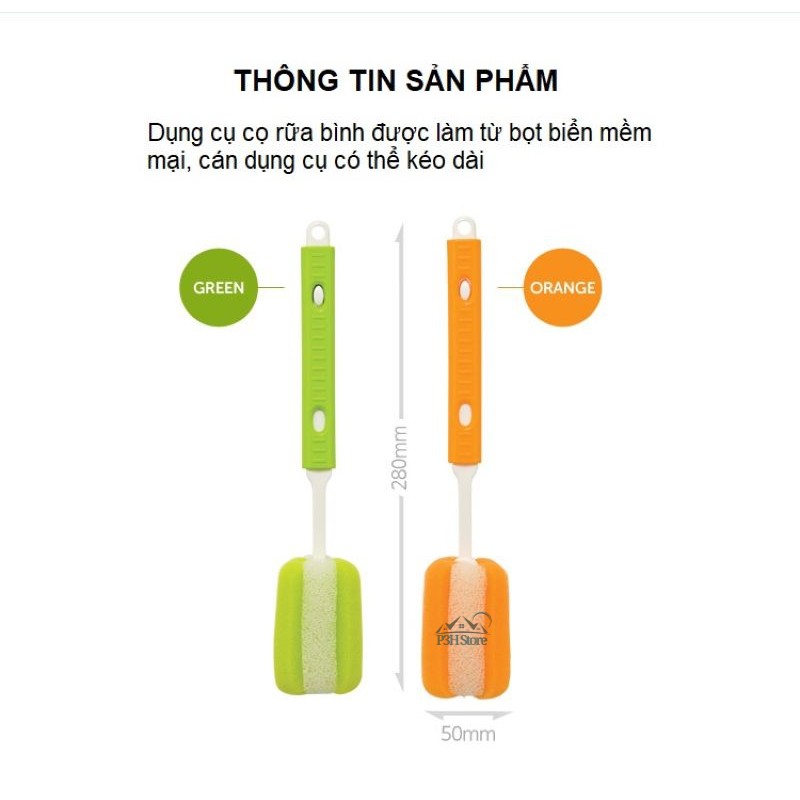 Dụng cụ cọ rữa bình Lock&amp;Lock cán có thể kéo dài ETM114 ETM113 ETM117