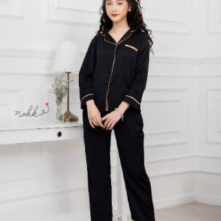 Bộ Pijama lụa satin dài tay