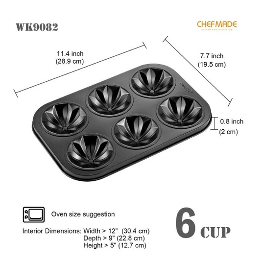 Khuôn kim cương chống dính chefmade 6 bánh