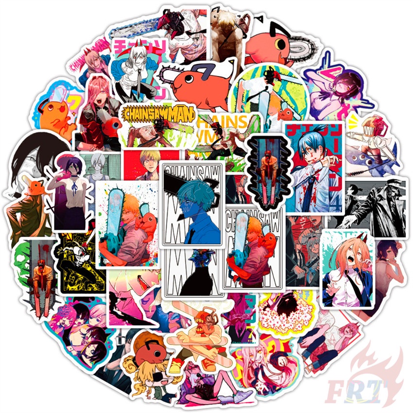 100Pcs/Set ❉ Chainsaw Man Series B Stickers ❉ Anime Pochita DIY Fashion Waterproof Doodle Stickers