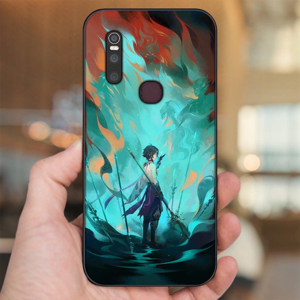 Ốp lưng Vivo V15 viền đen in hình Xiao Genshin Impact