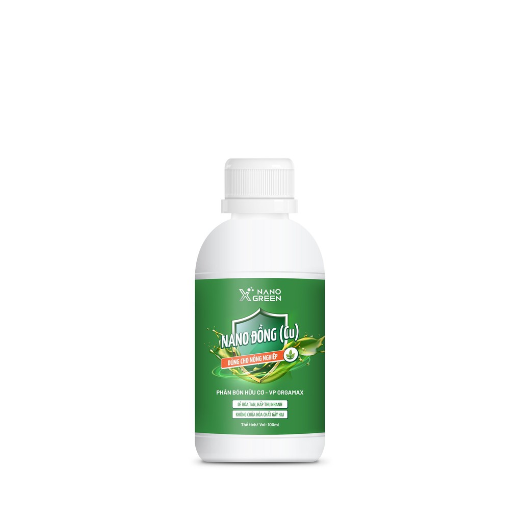 Nano Xgreen Nano Đồng (Cu) 100ml AHT Corp - Phân bón hữu cơ chuyên dùng trong nông nghiệp - XGCU100