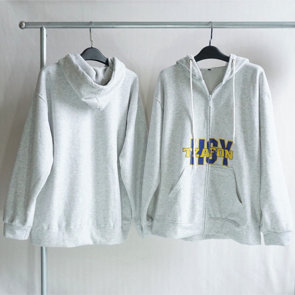 [sẵn]Áo khoác tay dài form rộng in chữ TZAFON (ảnh thật tại shop) Tanazi Closet