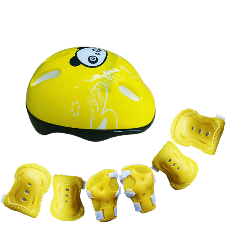1 bộ gồm 7 chiếc mũ bảo hiểm trẻ em Mũ bảo hiểm trẻ em có bảo vệ khuỷu tay và bàn tay