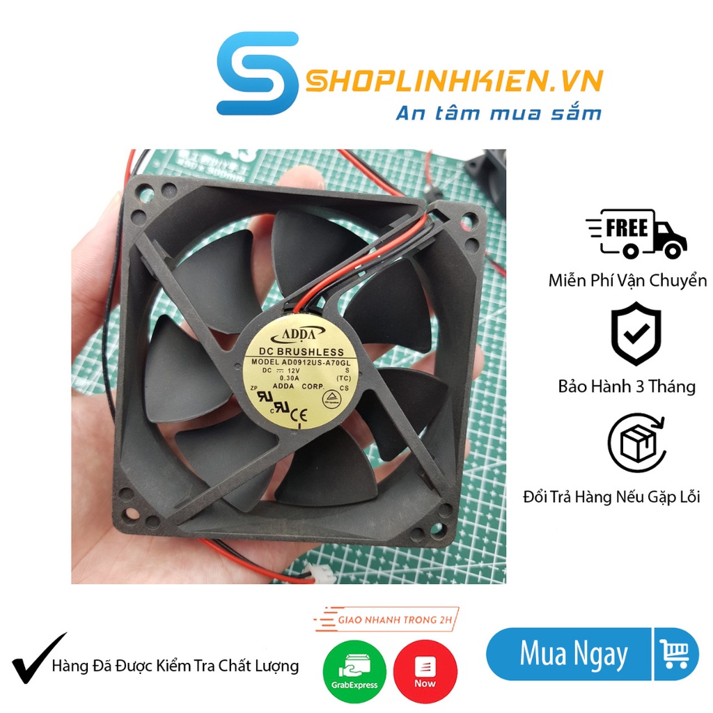 Quạt Tản Nhiệt 12V 9x9CM ADDA 0.3A 3000RPM Quạt 12V QG9025-ShopLinhKienM2M