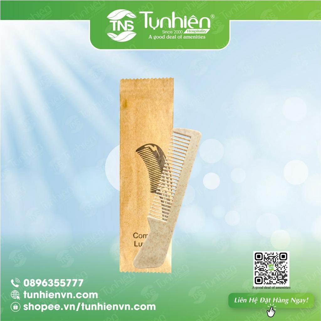 Combo 100 bộ đồ dùng khách sạn thân thiện môi trường với bao bì giấy Kraft vàng