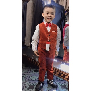 Bộ vest bé trai màu cà rốt(9-22kg)(Ảnh thật)