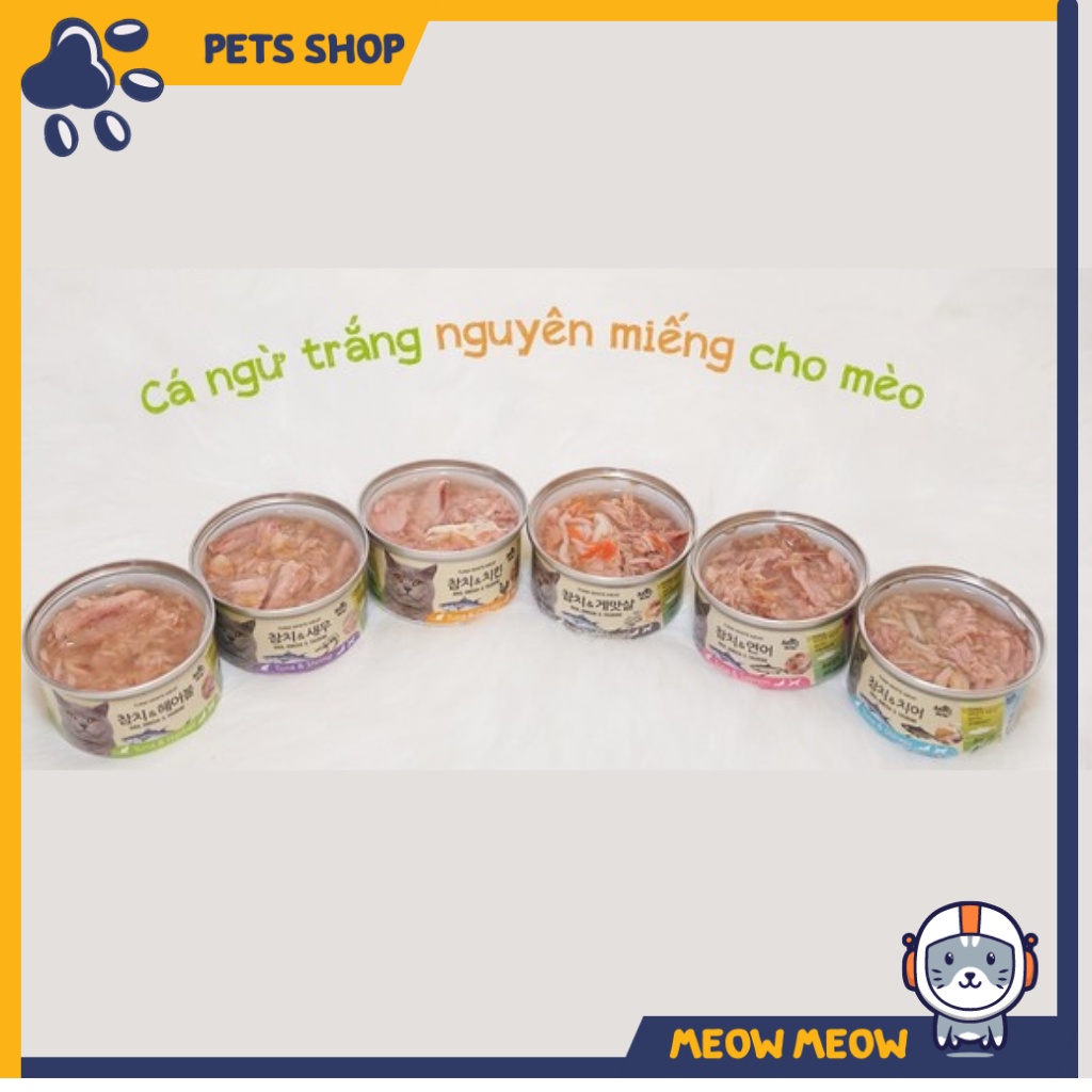 Pate cho mèo Meowow Tuna cá ngừ trắng nguyên miếng | Lon 80g | Pate dinh dưỡng cho mèo.