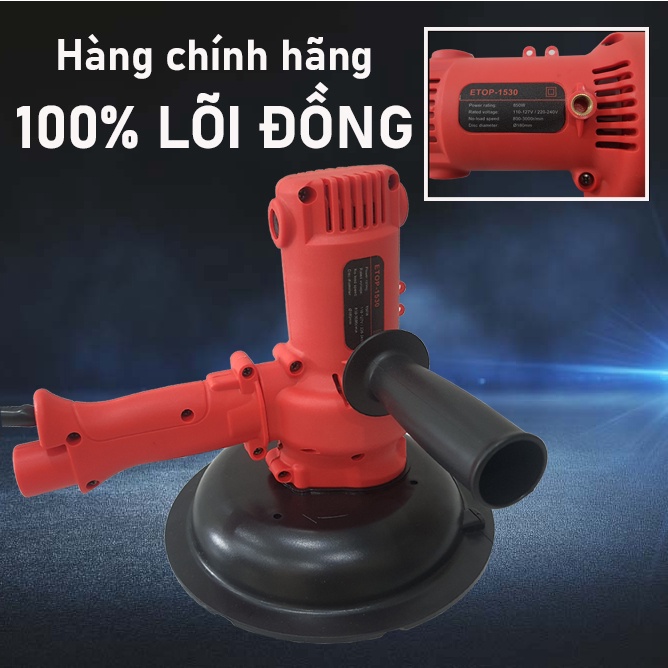 Máy chà tường, chá nhám có hút bụi ETOP SL1530-850w, đĩa mài 180mm, bộ phụ kiện đầy đủ + TẶNG 2 GIÁP CHÀ