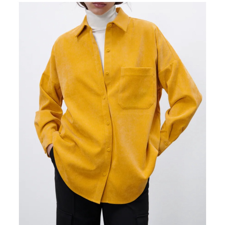 Zara Áo Sơ Mi Phối Khóa Cài Vàng Sáng Kiểu retro Thời Trang Mùa Xuân 2157266 Áo blouse