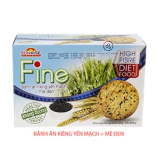 Bánh Ăn Kiêng Fine Yến Mạch Mè Đen - Hộp 178g( người bệnh tiểu đường người ăn kiêng