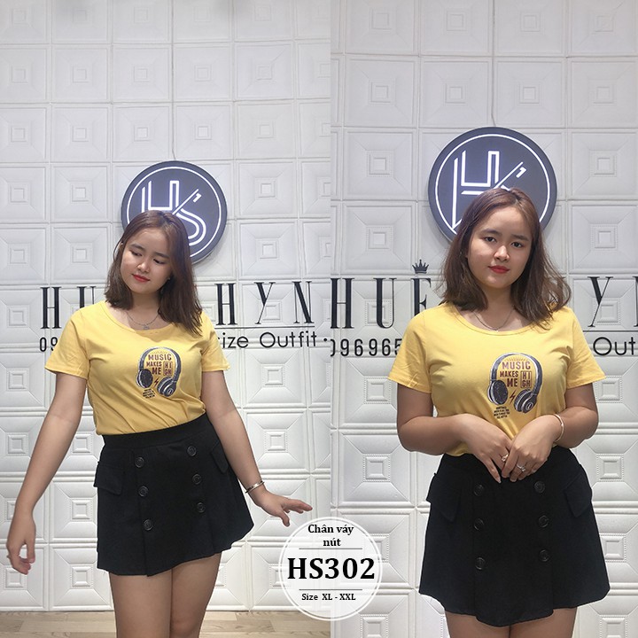 Váy bigsize nữ thiết kế nút cực xinh HS302 - Đi chơi, công sở đều được- Chân váy bigsize công sở - Size 65-85kg XL XXL | BigBuy360 - bigbuy360.vn