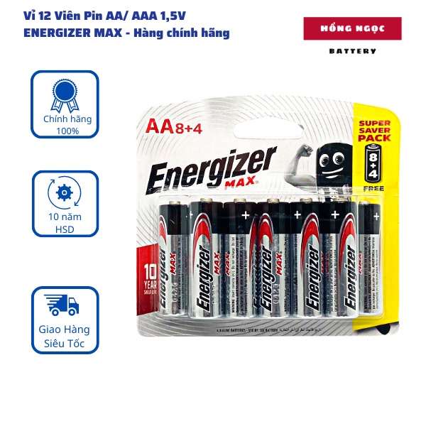 Pin Energizer AA/AAA 1,5 V Siêu Bền , Không chảy nước - Hàng Chính hãng