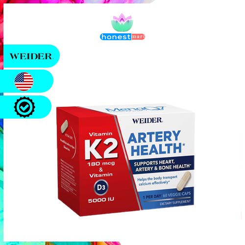 Bảo vệ tim và xương Weider Artery Health Vitamin K2 180mcg 60 viên thumbnail