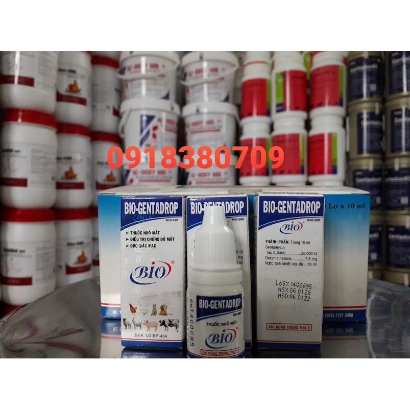 Bio Genta drop 10ml. Nhỏ mắt chó mèo - đau mắt đục giác mạc viêm đỏ ngứa, vệ sinh mắt thú cưng