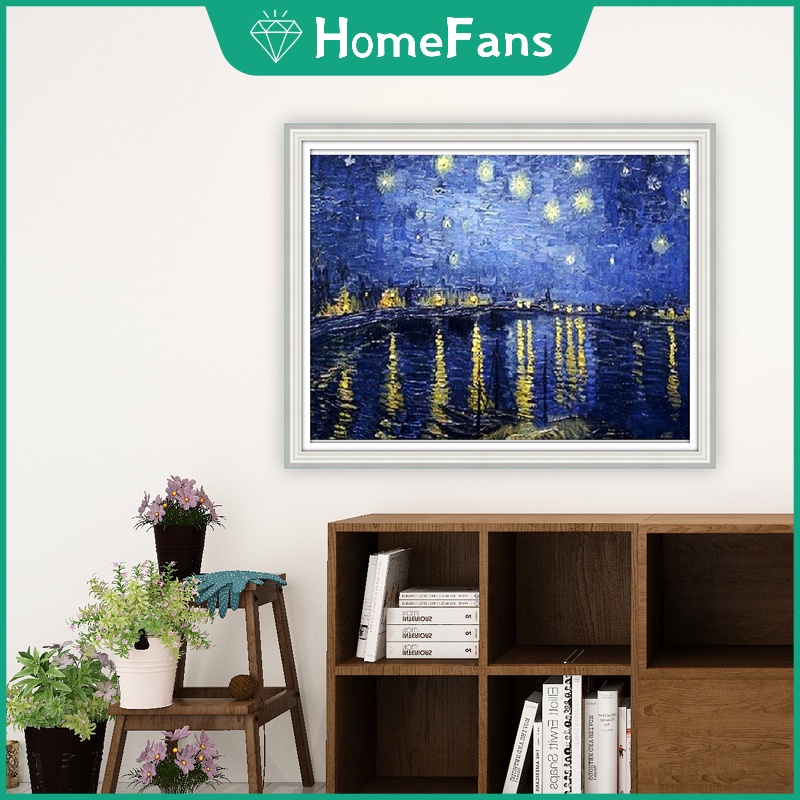 Bộ tranh sơn dầu trang trí tự làm hình phong cảnh đêm Van Gogh