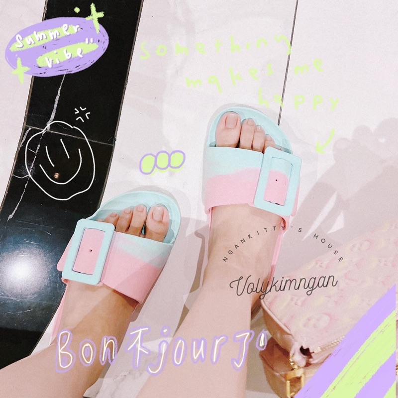 Dép loang màu 1 quai