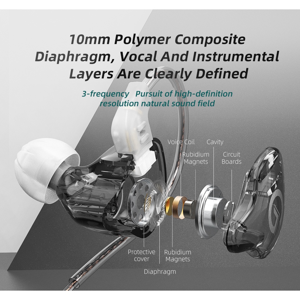 Tai Nghe Nhét Tai FAAEAL GK G1 Bằng Kim Loại Có Dây Tháo Rời Được Chống Ồn Phong Cách Thể Thao
