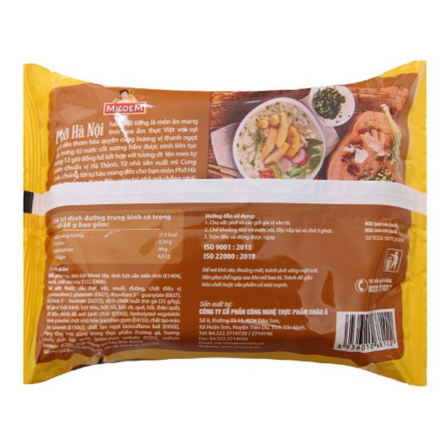 Phở Cung Đình Hà Nội vị bò / gà chuẩn vị Hà Thành gói 73g