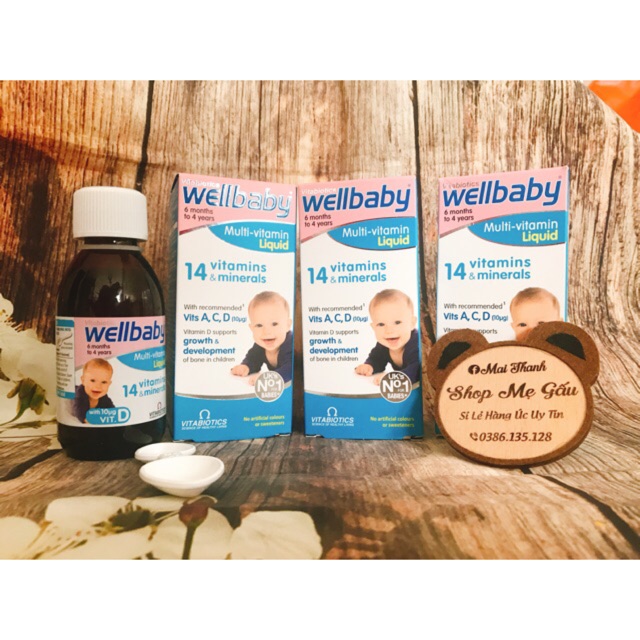 Wellbaby 14 vitamin lọ 150ml dành cho bé từ 4 tháng tuổi
