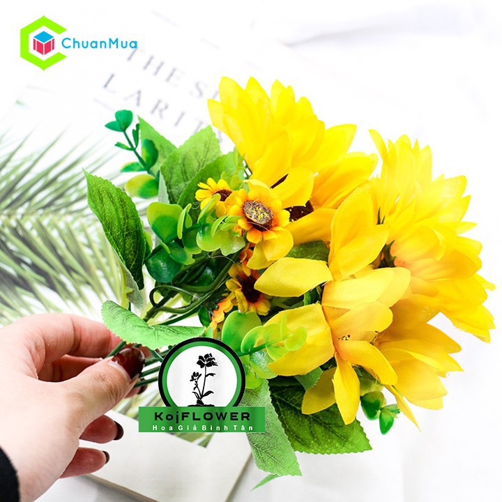 Hoa Hướng Dương Giả, Hoa giả trang trí, Hoa trưng phòng khách (hàng Thái cao cấp, siêu đẹp, siêu bền, giá sỉ,...)