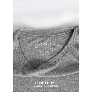 Áo thu basic xẻ tà