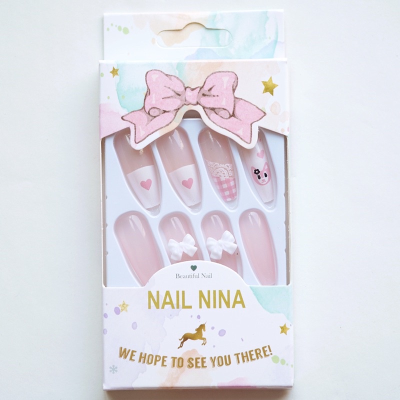 Set 24 móng giả D292, đính đá cao cấp ( Tặng kèm keo và dũa )