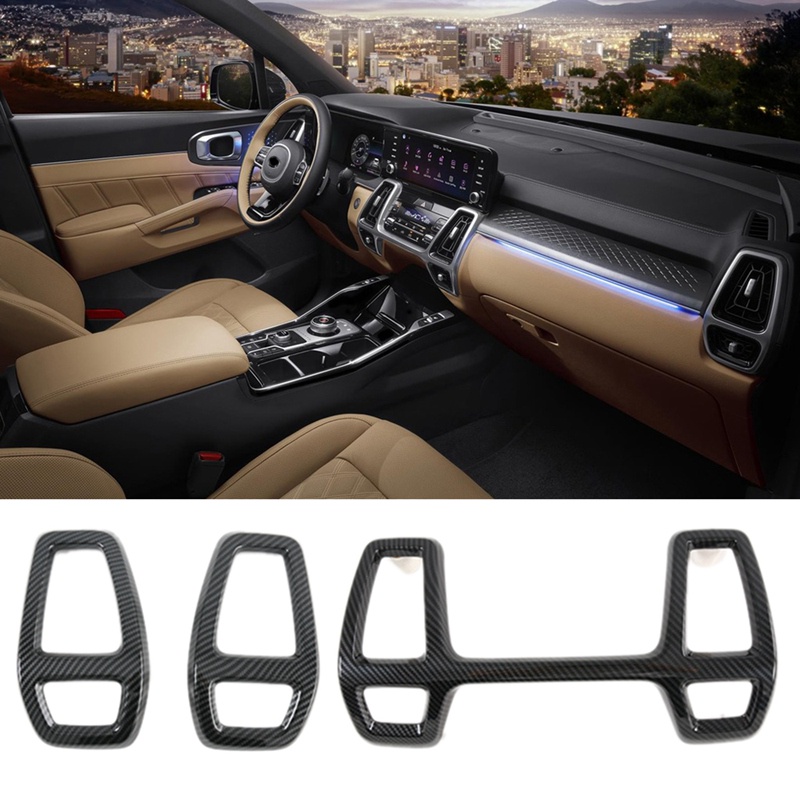 Khung Viền Máy Điều Hòa Xe Hơi Bằng Sợi Carbon Cho Kia Sorento MQ4 2020 2021 2022