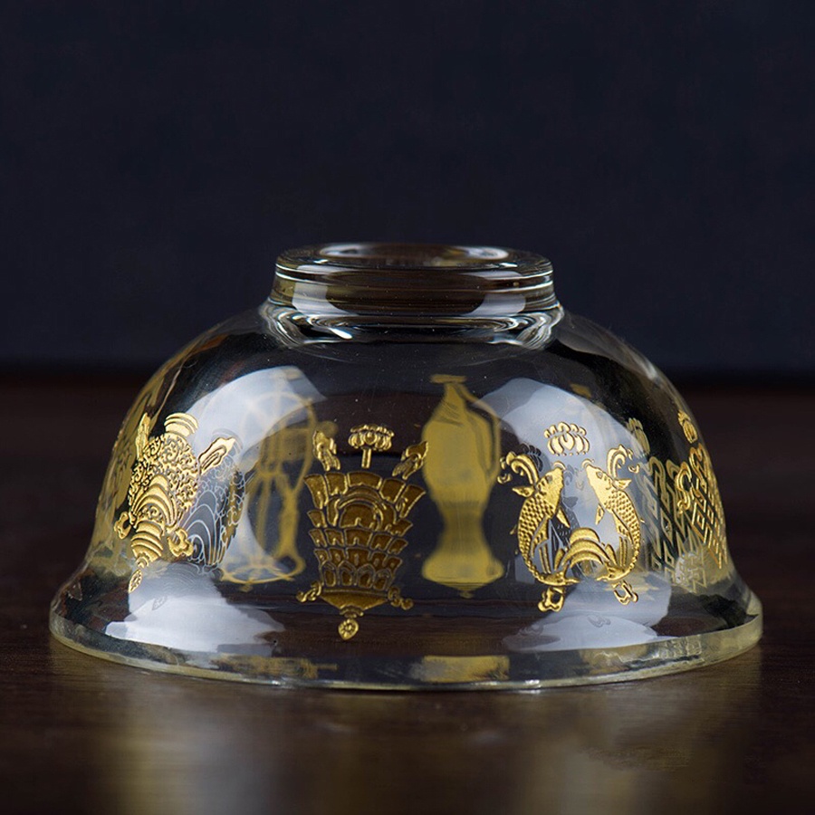 [PHÁP BẢO MINH CHÂU]Chén pha lê 8 Cát Tường 8cm - 10cm