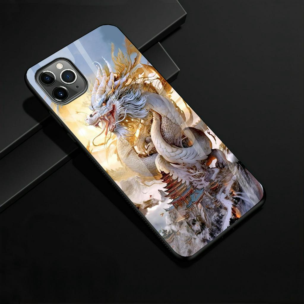 Ốp lưng rồng uy nghiêm kính cường lực Hoka cho IP 6 7 8 plus/ X Xs max/ 11 12 13 14 pro max
