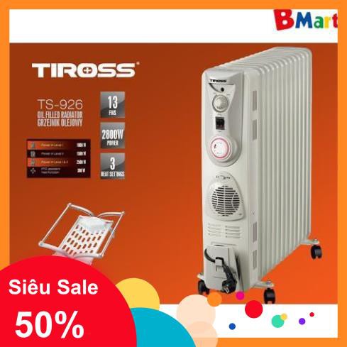 Máy sưởi dầu Tiross 11 thanh TS9212 | TS9213 | TS9215  | TS9218 - Có khiển [ Hàng chính hãng - BH 12 tháng ] NEW