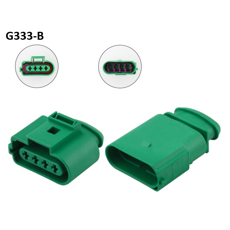 G333-Giắc cắm đầu nối xe hơi 4 lỗ xanh lá 3.5mm