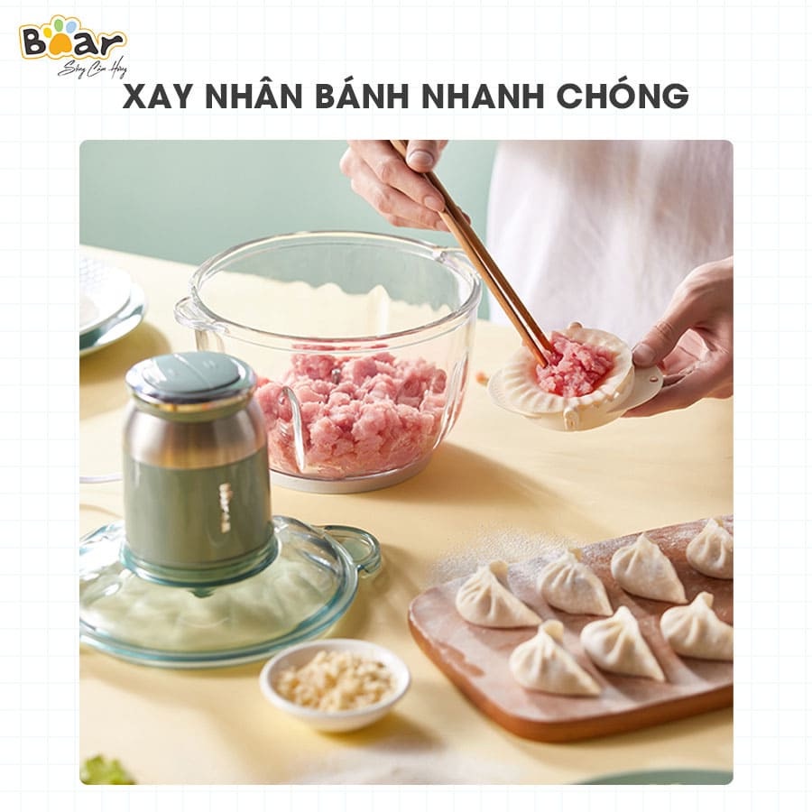 Máy Xay Đa Năng Bear QSJ-C04R8S - Xay Thịt, Xay Thực Phẩm - Hàng Chính Hãng Bảo Hành 18 Tháng