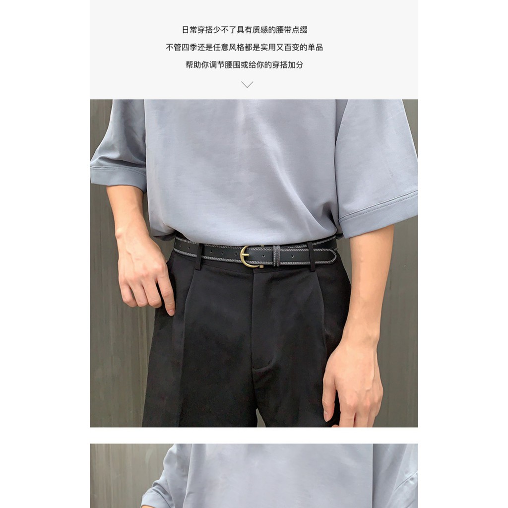 Thắt lưng kiểu dáng đơn giản phong cách retro Hàn Quốc cho nam