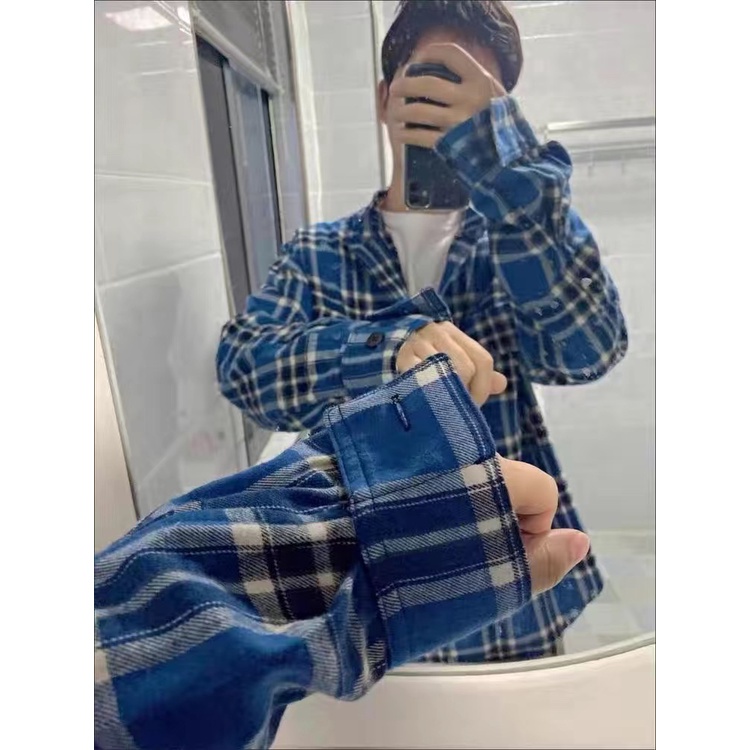 Áo flannel unisex Fear Of God phong cách hiphop